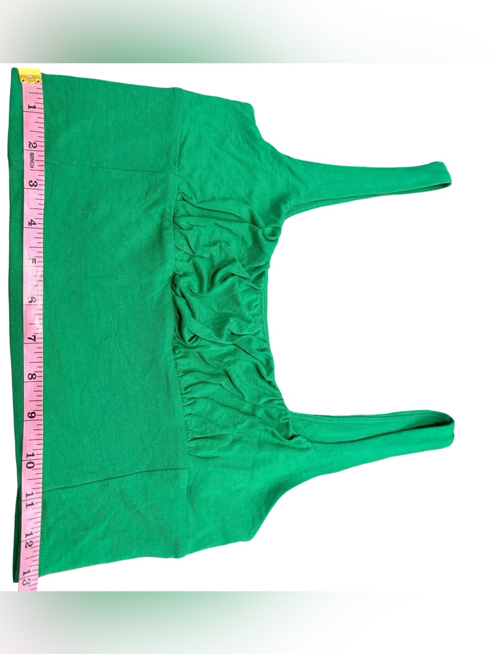 Wilfred Free Aritzia Green Ruched Bust Cropped Tank Top Size Small - Picture 9 of 10